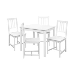 Обеденный стол 8842B белый лак + 4 стула 869B белый лак