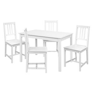 Обеденный стол 8848B белый лак + 4 стула 869B белый лак