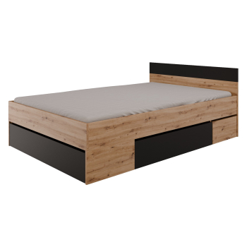 Multifunkční postel 140x200 COMBI dub Artisan/černá