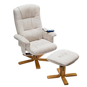 Расслабляющее массажное кресло с бежевой подставкой для ног K36